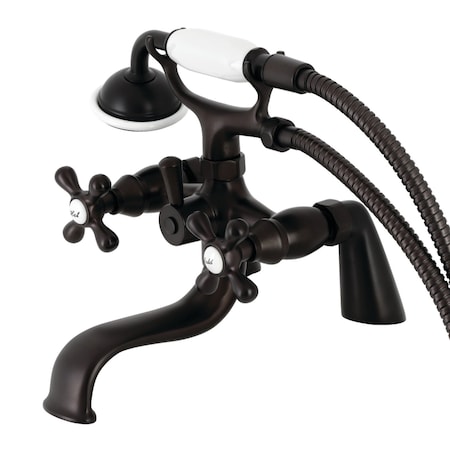 Kingston Brass KS227ORB Deck Mount Clawfoot Tub Faucet with Hand Shower, Oil Rubbed Bronze KS227ORB